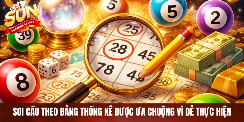 Soi cầu theo bảng thống kê được ưa chuộng vì dễ thực hiện Soi cầu theo bảng thống kê được ưa chuộng vì dễ thực hiện