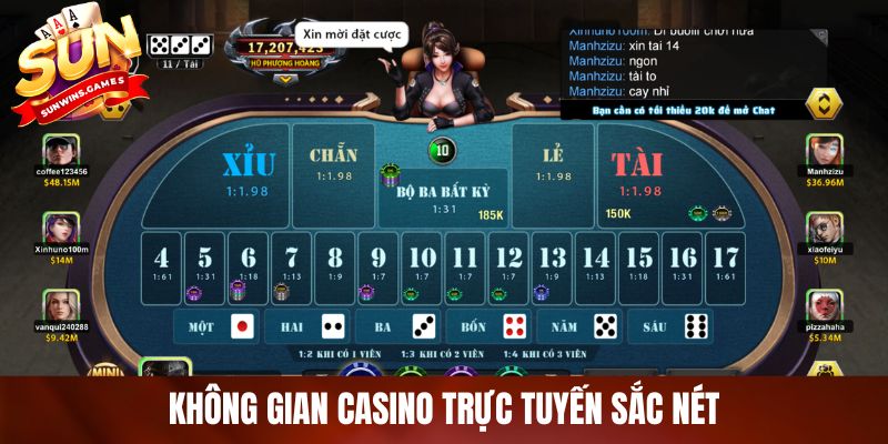 Không gian Casino trực tuyến sắc nét