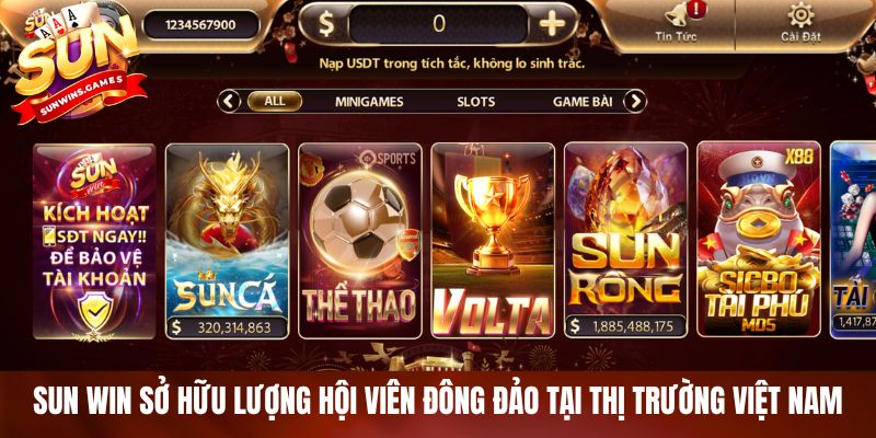 SUN WIN sở hữu lượng hội viên đông đảo tại thị trường Việt Nam SUN WIN sở hữu lượng hội viên đông đảo tại thị trường Việt Nam